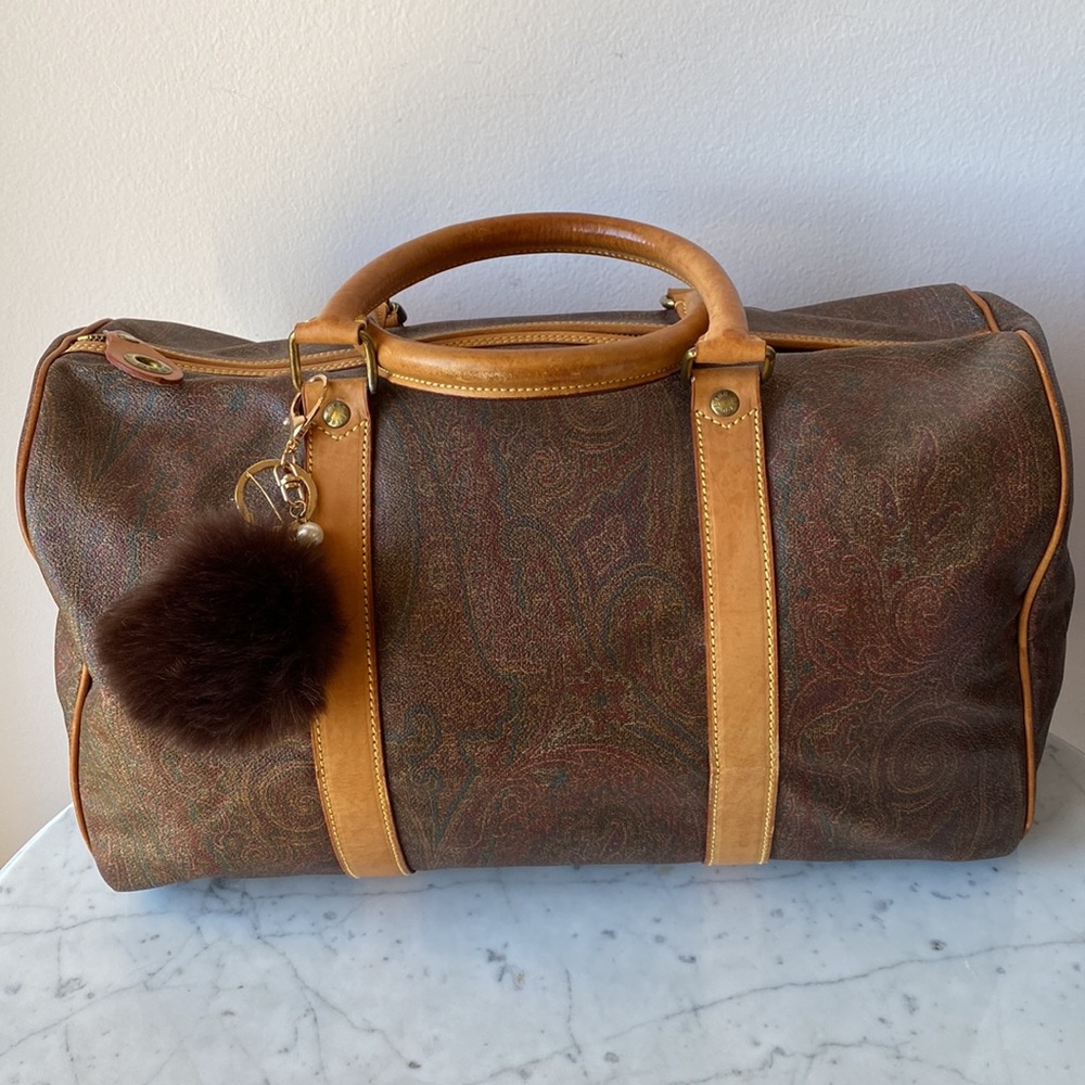 Authentic ETRO Milano Boston Bag Travel Tote Paisley Weekender